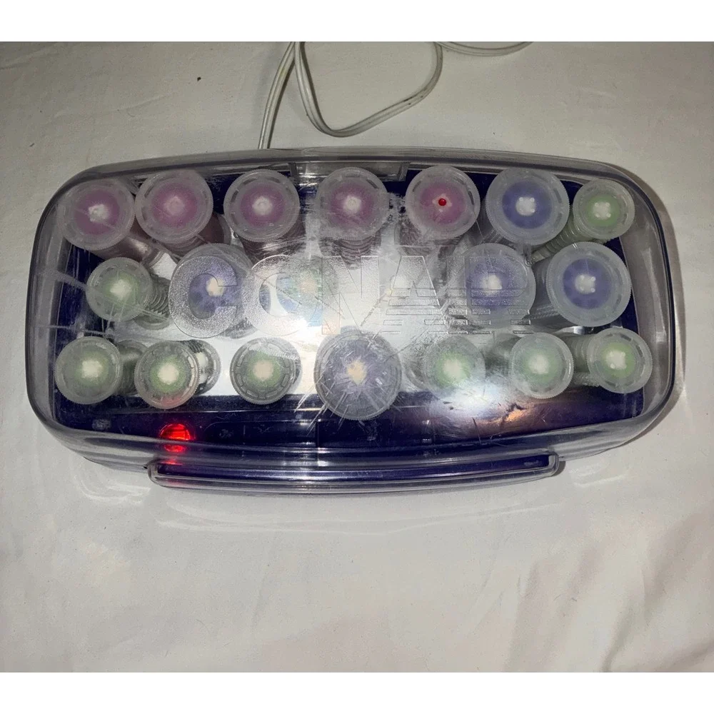 VTG Conair Easy Start Hot Roller Set Blue HS32 Electric Hair Setter READ